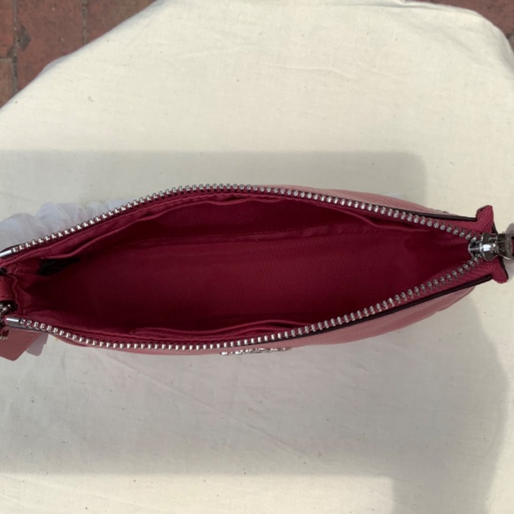 Coach Nolita 19 Leather Pouch Wristlet Strawberry with Silver Chain Hand… - Picture 11 of 13